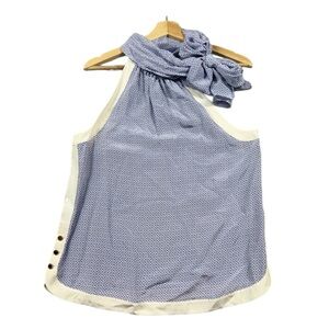 Juicy couture size L Blue and White Patterned Halter Top